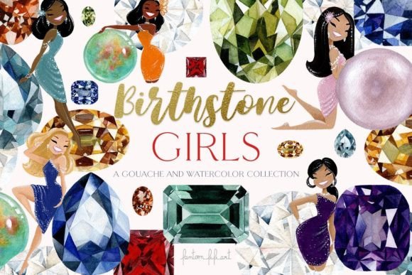 Birthstone Girls: Watercolor Art for Creative Projects