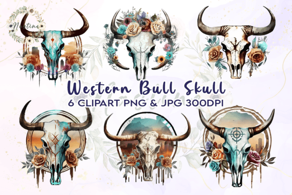 Bull Skull Western Watercolor Clipart Guide