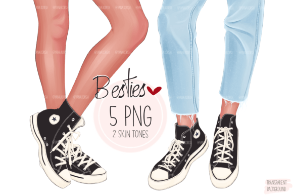 Celebrating Friendship Through Design: A Guide to Best Friends in Sneakers Clipart