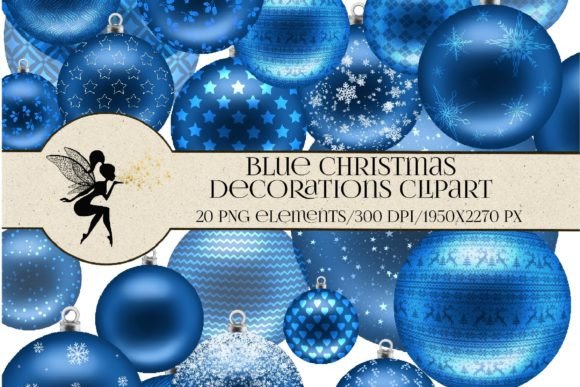 Christmas Blue Balls Clipart, 20 Baubles: Elevating Holiday Design Projects