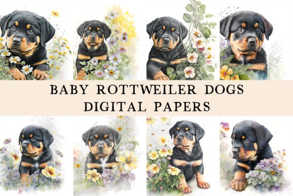 Creative Applications and Technical Specifications of Baby Rottweiler Dogs Digital Papers