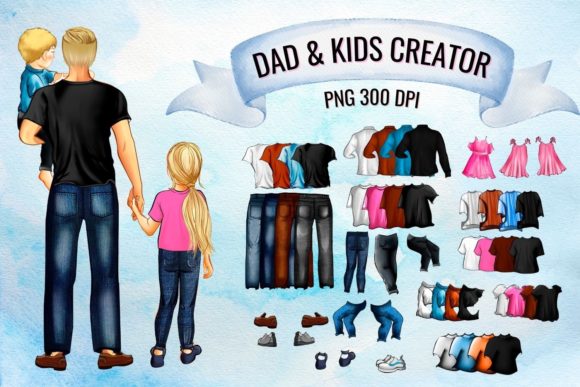 Dad Kids Family Creator Clipart: Bringing Personalized Projects to Life