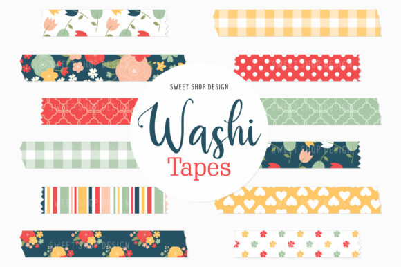 Digital Washi Tape Pretty Flowers: A Practical Asset for Digital and Print Design