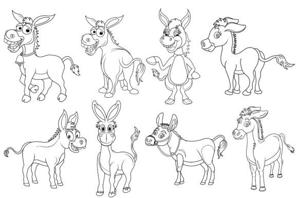 Donkey Clip Art Digital Stamp Set-2: Strategic Asset Integration for Creative Projects
