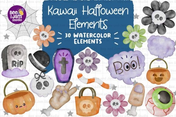 Evaluating Halloween Elements Watercolor PNG for Creative Projects