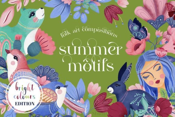 Folk Motifs Compositions Summer PNG: Creative Uses