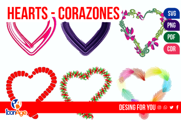 Hearts Corazones Collection: Versatile Designs for Crafts, Fairy Dolls, and All Ages