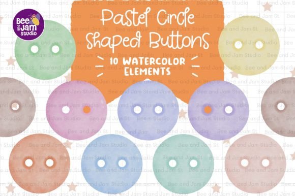 Pastel Circle Shaped Buttons Watercolor: Versatile Assets for Seasonal and Everyday Design