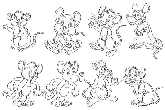 Rat Clip Art Digital Stamp Set-2: Versatile Designs for Crafting and Creative Projects
