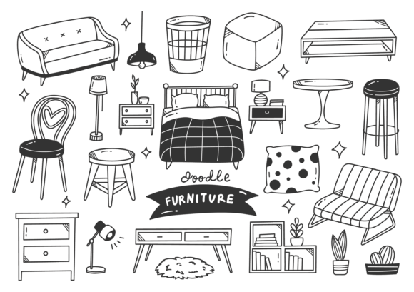 Set of Furniture Doodle: Creative Design Assets