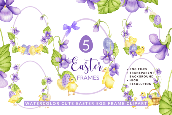 Strategic Applications of Watercolor Cute Easter Egg Frame Clipart in Creative Projects