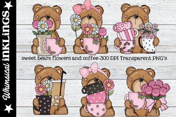 Sweet Bears Flowers and Coffee Clipart: Elevating Your Creative Projects