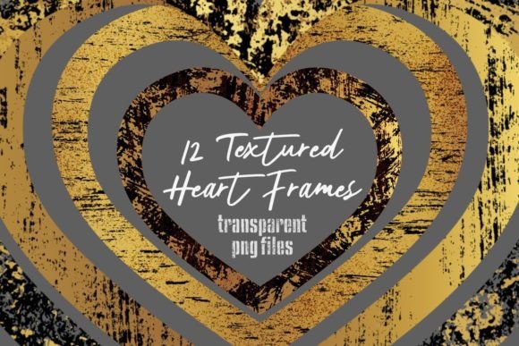 Textured Distressed Grunge Heart Frames: A Guide to Golden Overlay Assets