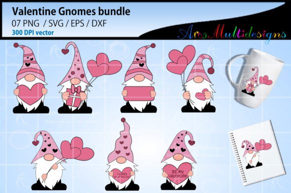 Valentine Gnomes Bundle: Digital Designs for Every Creator