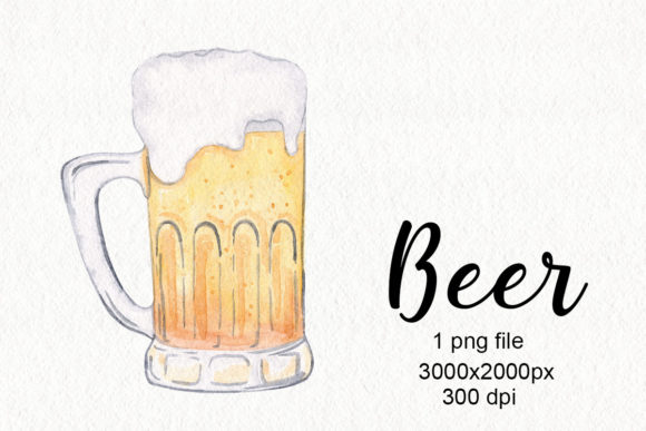 Watercolor Beer Glass: Elevating Digital Design with Hand-Drawn Authenticity