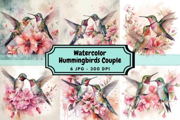 Watercolor Hummingbirds Couple Bundle Guide