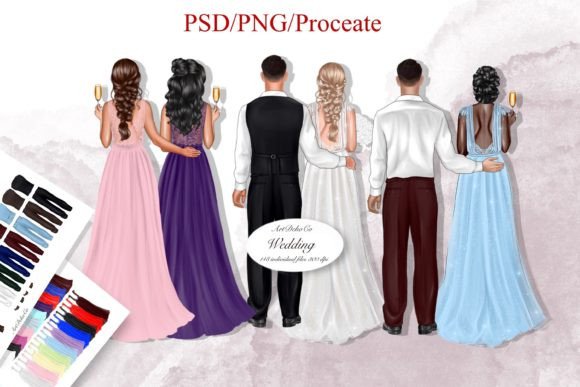 Wedding Day Clipart: Just Married Design Assets